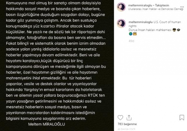 Actrice Meltem Miraloğlu, ontken het nieuws niet dat is gescheiden!
