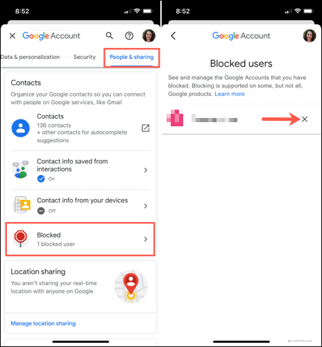 Deblokkeer een gebruiker in Google Drive op mobiel