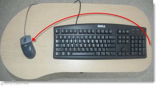 zet de muis links van het toetsenbord