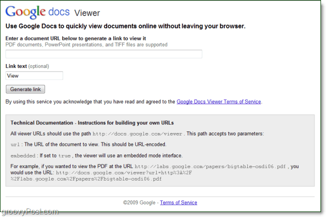 Met Google Docs Viewer kunt u elk online document bekijken