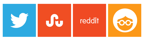 logo's voor twitter stumbleupon reddit outbrain