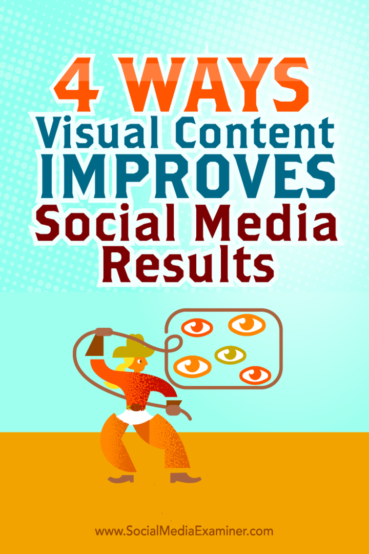 Tips voor vier manieren waarop u uw resultaten op sociale media kunt verbeteren met visuele inhoud.
