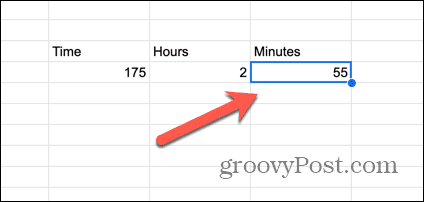 resultaat van google spreadsheets minuten