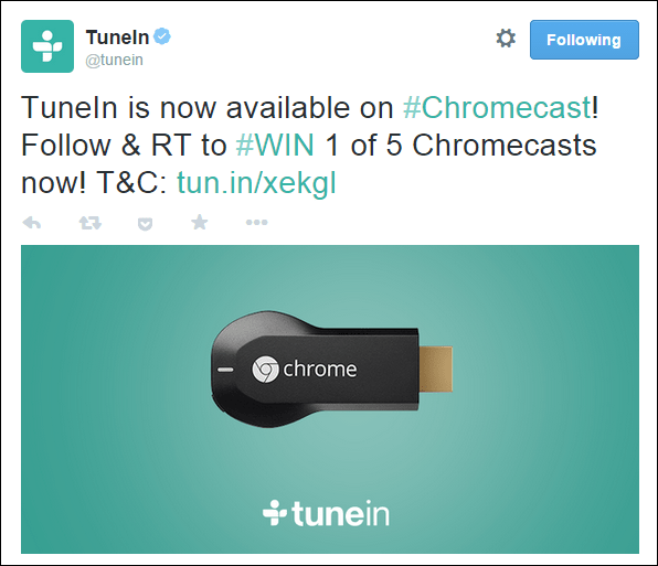 Google Chromecast krijgt 7 nieuwe apps en meer dan 100.000 radiostations