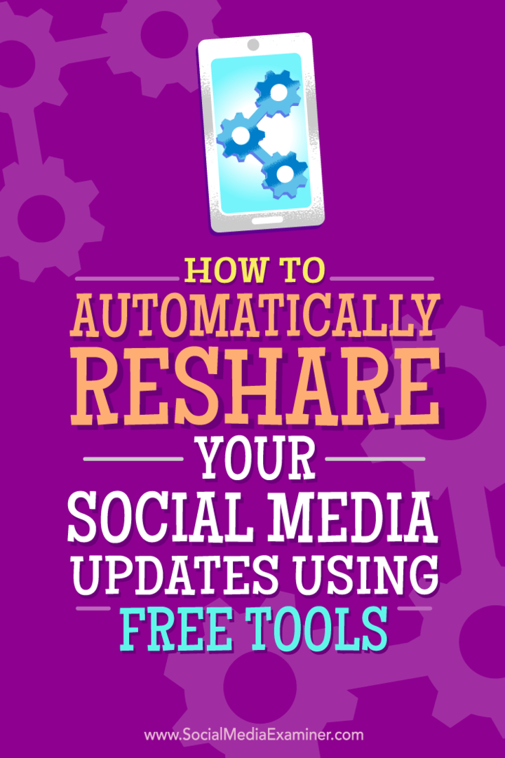 Tips voor hoe u uw social media-updates automatisch opnieuw kunt delen met gratis tools.