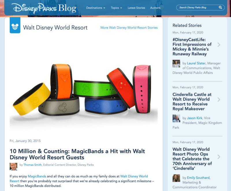 Disney MagicBand-artikel van Disney-blog
