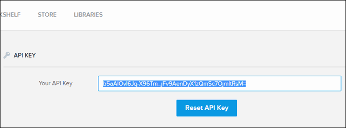 Kopieer de API-sleutel uit uw BookFusion-account