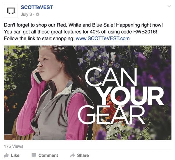 scottevest facebook videoadvertentie