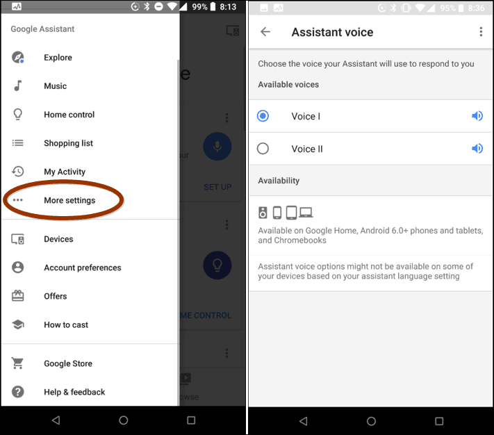 Wijzig Google Assistant Voice