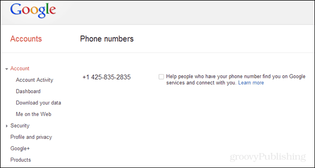 Afmelden voor uw telefoonnummer dat wordt verbonden met Google Lookup
