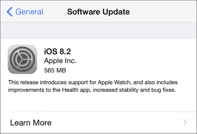 Apple brengt iOS 8.2 uit
