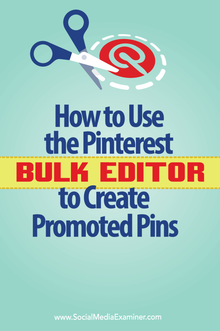 Hoe u de Pinterest-bulkeditor gebruikt om gesponsorde pins te maken: Social Media Examiner