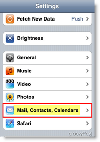 Apple iPhone opent Mail, Contacten en Kalenders
