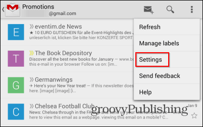 Instellingen voor externe afbeeldingen van Gmail Android