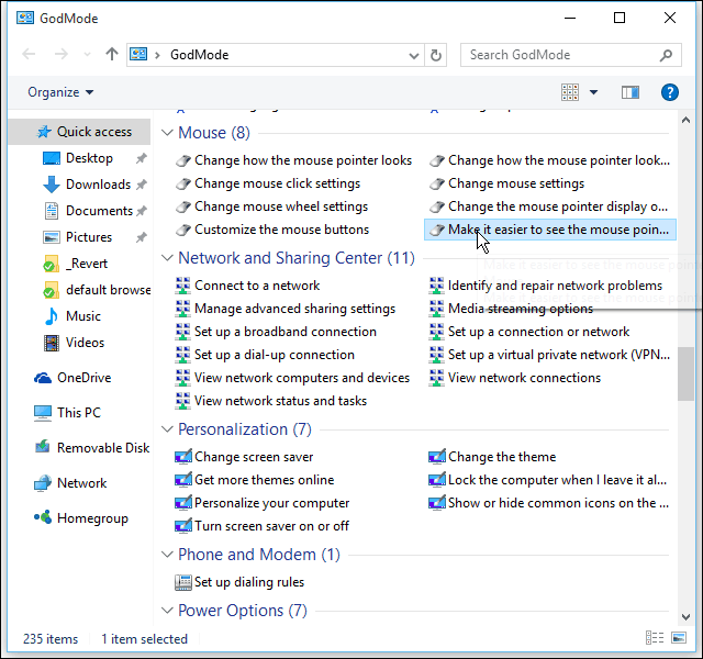 Hoe de Hidden God-modus in Windows 10 in te schakelen