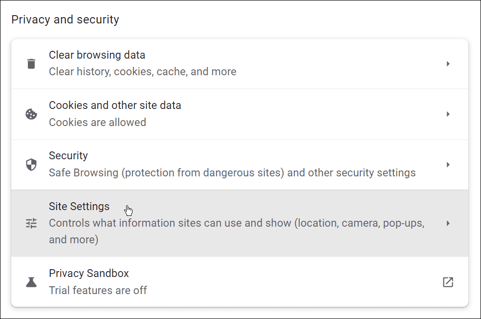privacy en beveiliging Chrome