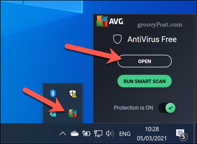 De AVG-interface openen in Windows