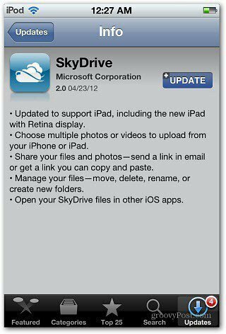 SkyDrive iOS-update