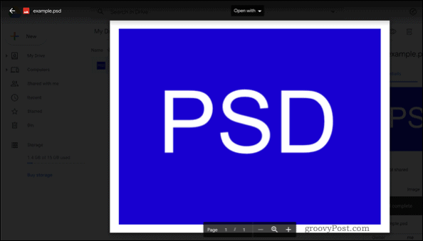 Een PSD-bestand openen in Google Drive