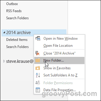 Outlook 2016 - Maak een nieuwe map in het PST-bestand