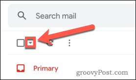 Gmail Selecteer alle knop Extra opties voor e-mail