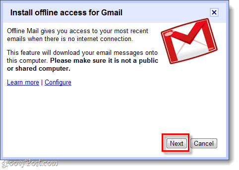 installeer offline toegang voor Gmail