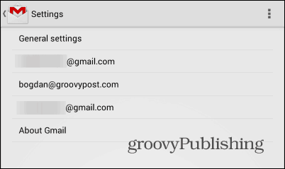Account voor externe Android-instellingen voor Gmail Android