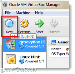 Maak een nieuwe VM in Virtualbox