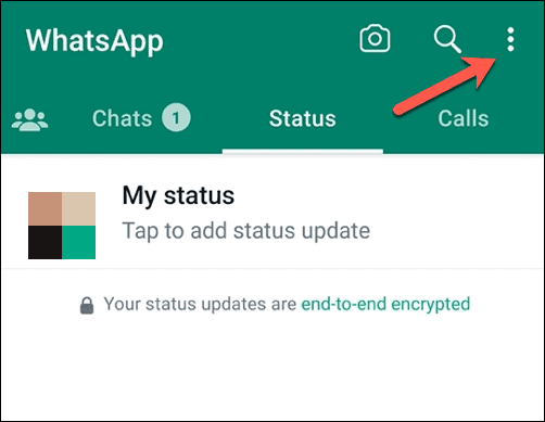 Open Whatsapp-menu