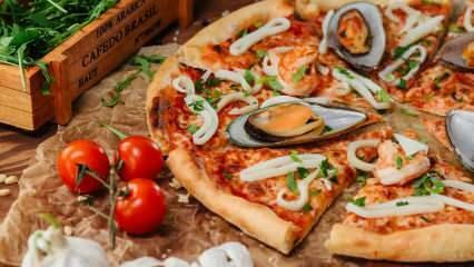 Hoe pizza met zeevruchten maken? Zeevruchten Mediterrane pizza recept voor thuis! Pizza Di Mare