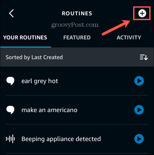 Alexa-app nieuwe routine