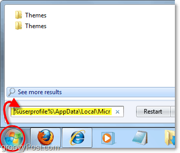 laad de themamap in uw appdate en gebruik de profiellocatie in Windows 7