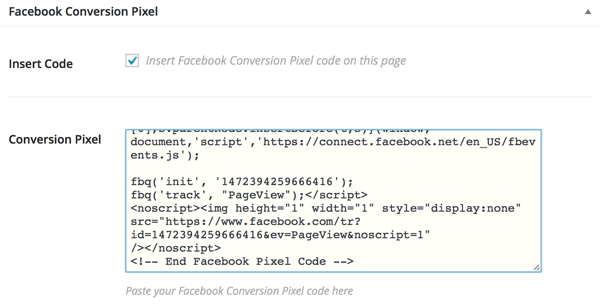 facebook conversie pixel plugin