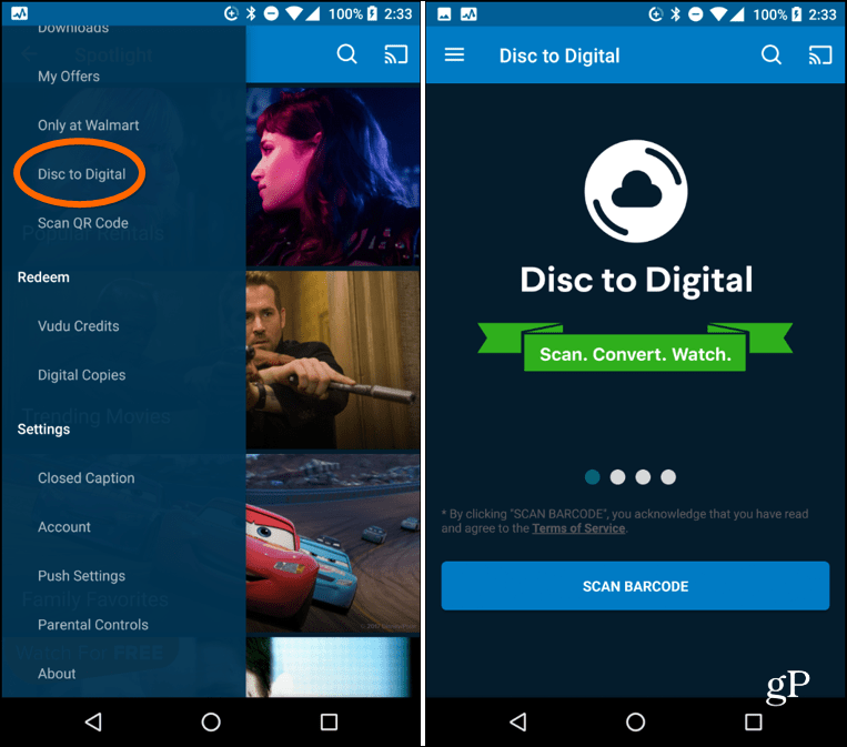 1 Vudu App Disc naar digitaal