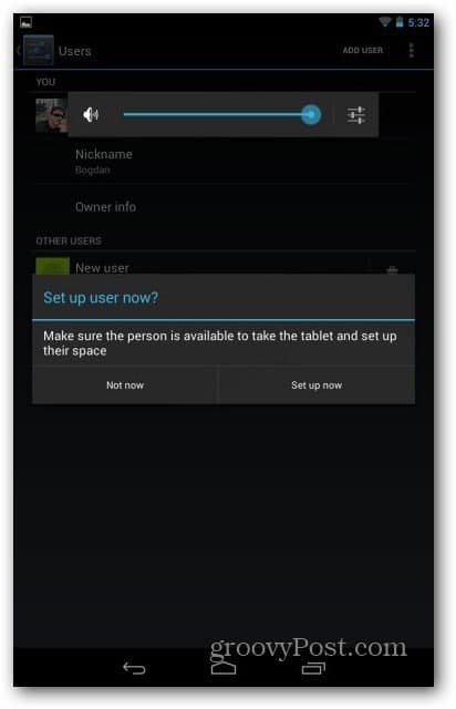 Nexus 7-gebruikersaccounts - stel de gebruiker nu in