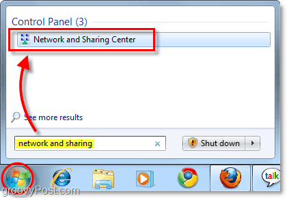 netwerk en deelcentrum in Windows 7
