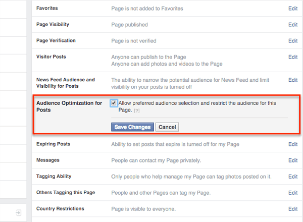 Facebook-doelgroepoptimalisatie voor berichteninstellingen op