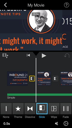 bijgesneden infographic sectie in video-app