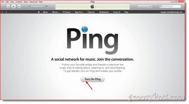 iTunes - klik op Ping inschakelen