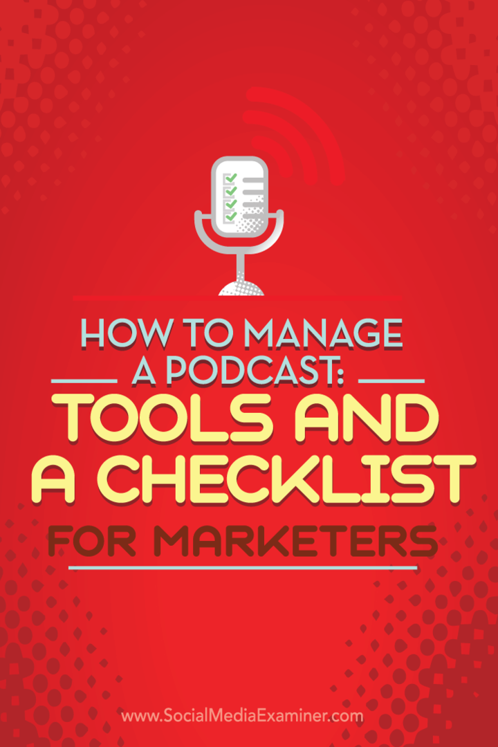 podcast-checklist en beheertools