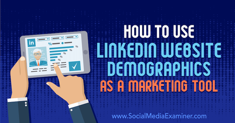 Demografische gegevens van LinkedIn-websites gebruiken als een marketingtool: Social Media Examiner