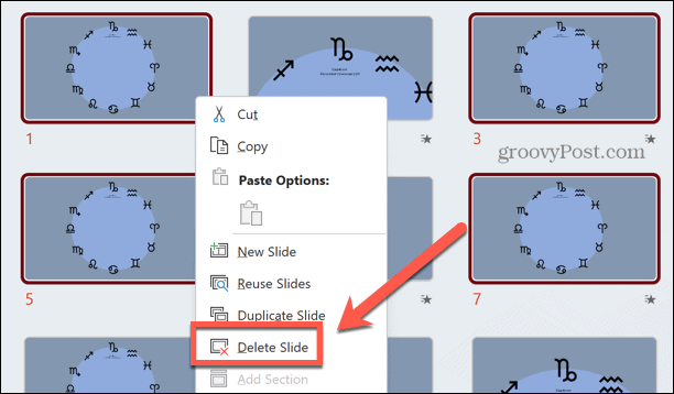 powerpoint dia verwijderen