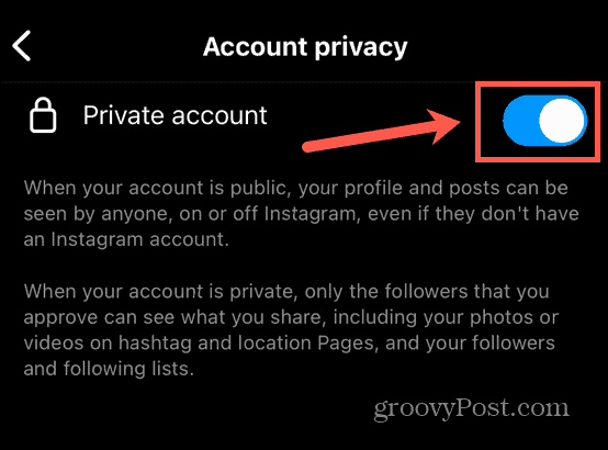 Instagram zet privé aan