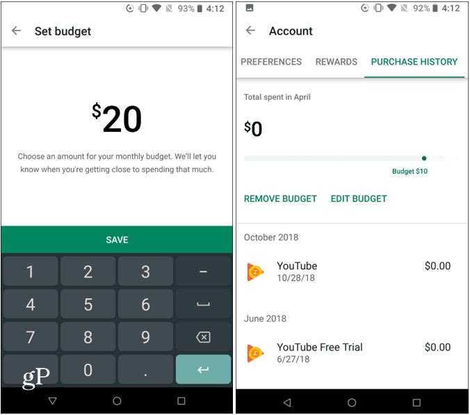 Stel Google Play Budget in