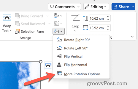 Meer roteeropties in Word