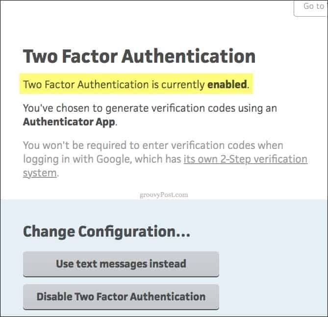 trello-two-factor-authenticatie ingeschakeld