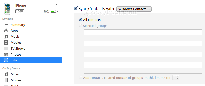 synchroniseer iPhone-contacten met Windows-contacten met iTunes
