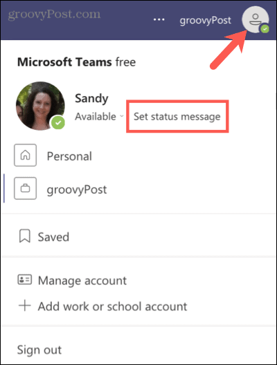 Een statusbericht instellen in Microsoft Teams