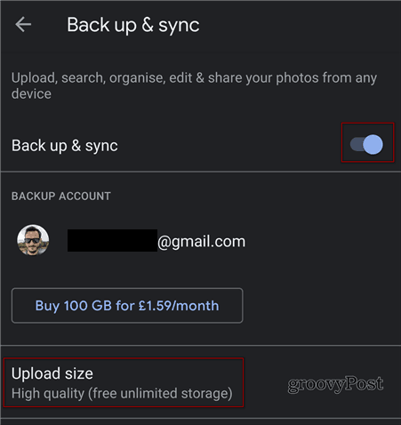 Back-ups en synchronisatie van Google Foto's