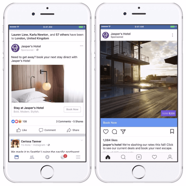 Facebook voegt sociale context en overlays toe aan dynamische reisadvertenties.